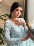 Eleanor Blue Chikankari Kurta Set (Set of 3)