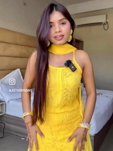 Yellow Sunset Chikankari & Mukaish Gharara Short Kurta Set