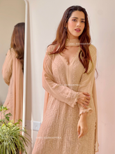 Elara Classic Beige Chikankari Kurta Set (Set of 3)