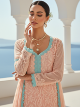 Camilla Coral Chikankari Kurta Set (Set of 3)