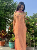 Coral Blush Strappy Chikankari Kurta Set (Set of 3)