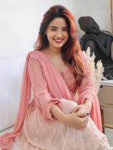 Muted Pink Chikankari Anarkali Kurta Set