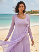 Lavender Dolce Chikankari Anarkali Set