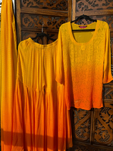 Tuscan Gold Mukaish Gharara Short Kurta Set (Set of 3)