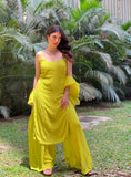 Verona Lime Chikankari Strappy Kurta Set (set of 3)