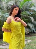 Verona Lime Chikankari Strappy Kurta Set (set of 3)
