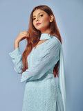 Baby Blue Chikankari & Mukaish Kurta Set - Shop Label Aishwaryrika