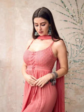 Carrot Pink Flared Anarkali Chikankari Kurta - Shop Label Aishwaryrika