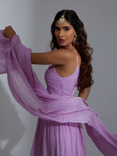 Eclipse Lilac Anarkali Chikankari & Mukaish Kurta Set