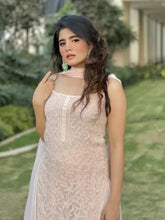 Beige Dahlia Chikankari Kurta