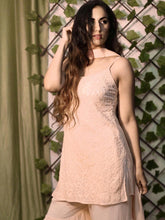 Peach Nectar Short Strappy Chikankari Kurta