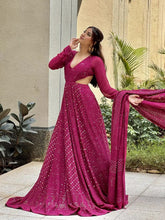 Rosewood Chikankari & Mukaish Lehenga Set