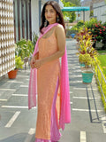 Coral Blush Strappy Chikankari Kurta Set (Set of 3)