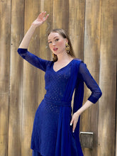 Egyptian Blue Chikankari Gharara Set - Shop Label Aishwaryrika