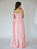 Rose Pink Strappy Kurta Set (Set of 3)