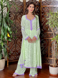 Citrina Lavender Bloom Chikankari Kurta Set (Set of 3)