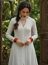 Ivory Dream Anarkali Chikankari Set (Set of 3)