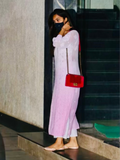 Kiara Advani in Alina Pink Full Sleeves Chikankari Kurta