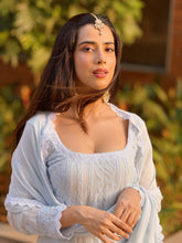 Tourmaline Chikankari Lace Anarkali Set (set of 3)