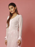 Dusty Pink Chikankari & Mukaish Ombré Chikankari Kurta Set - Shop Label Aishwaryrika