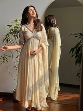 Irene Chikankari & Mirror work Anarkali (set of 3)