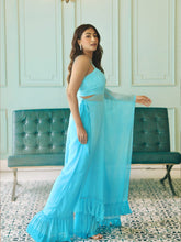 Angela Chikankari Co-ord set - Niagara blue