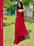 Dark Hues Strappy Chikankari Kurta Set