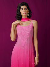 Pink Icing Ombré Chikankari Kurta