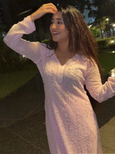 Quartz Pink Chikankari & Mukaish Kurta Set (Set of 3)