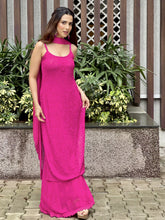 Evelyn Pink Chikankari Strappy Kurta Set