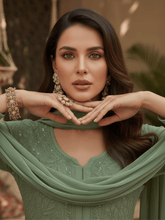 Sage Whisper Full Sleeves Chikankari Kurta Set (Set of 3)