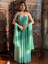 Sage Muse Chikankari Ombre Anarkali Set (Set of 3)