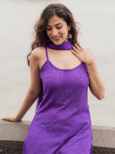 Purple Summer Strappy Chikankari Kurta