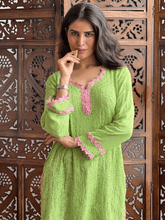 Green Mist Chikankari Short Kurta