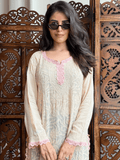 Peach Veil Chikankari Short Kurta