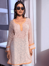 Rosy Dusk Chikankari Short Kurta