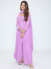 Purple Lily Chikankari Anarkali Set (Set of 3)