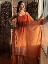 Amber Dunes Chikankari & Mukaish Ringwork Kurta Set (Set of 3)