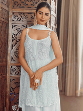 La Céleste Chikankari Gharara Short Kurta Set (Set of 3)