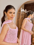 La Rosé Chikankari Gharara Short Kurta Set (Set of 3)