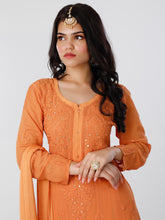 Tequila Sunrise Chikankari Kurta