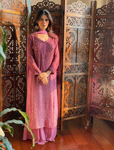 Misty Mauve Chikankari & Mukaish Ring Work Kurta