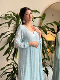 Eleanor Blue Chikankari Kurta Set (Set of 3)