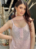 Cora Chikankari Ombré Lace Strappy Kurta Set (Set of 3)