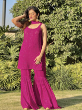 Barbie Pink Chikankari Gharara Set - Shop Label Aishwaryrika