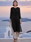 Black Gala-Booti Chikankari & Mukaish Kurta