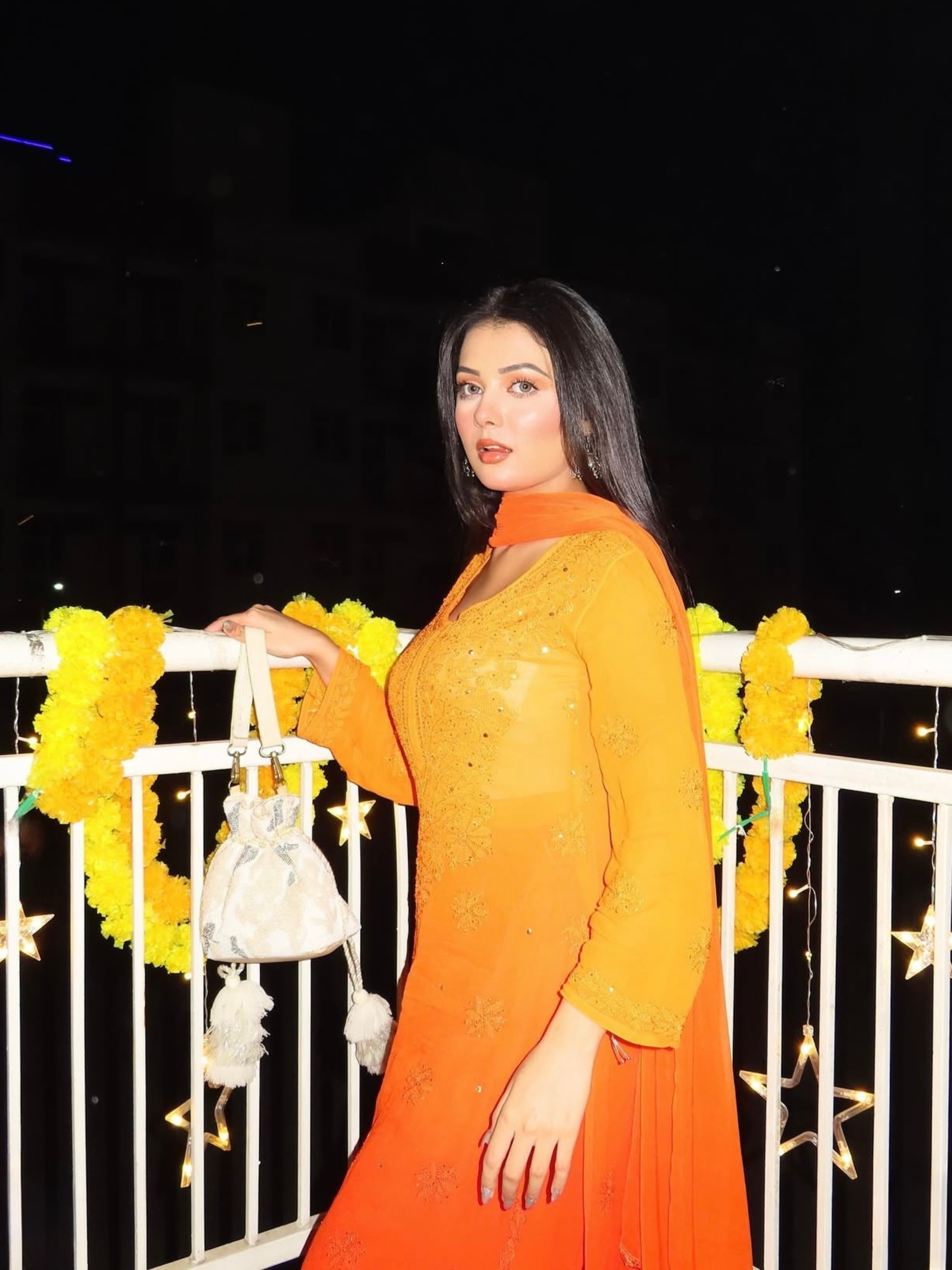 European Sunset Chikankari Kurta Set