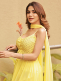 Sugar Cookie Anarkali Chikankari Kurta Set