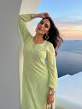 Lemonade Ring Work Chikankari Kurta