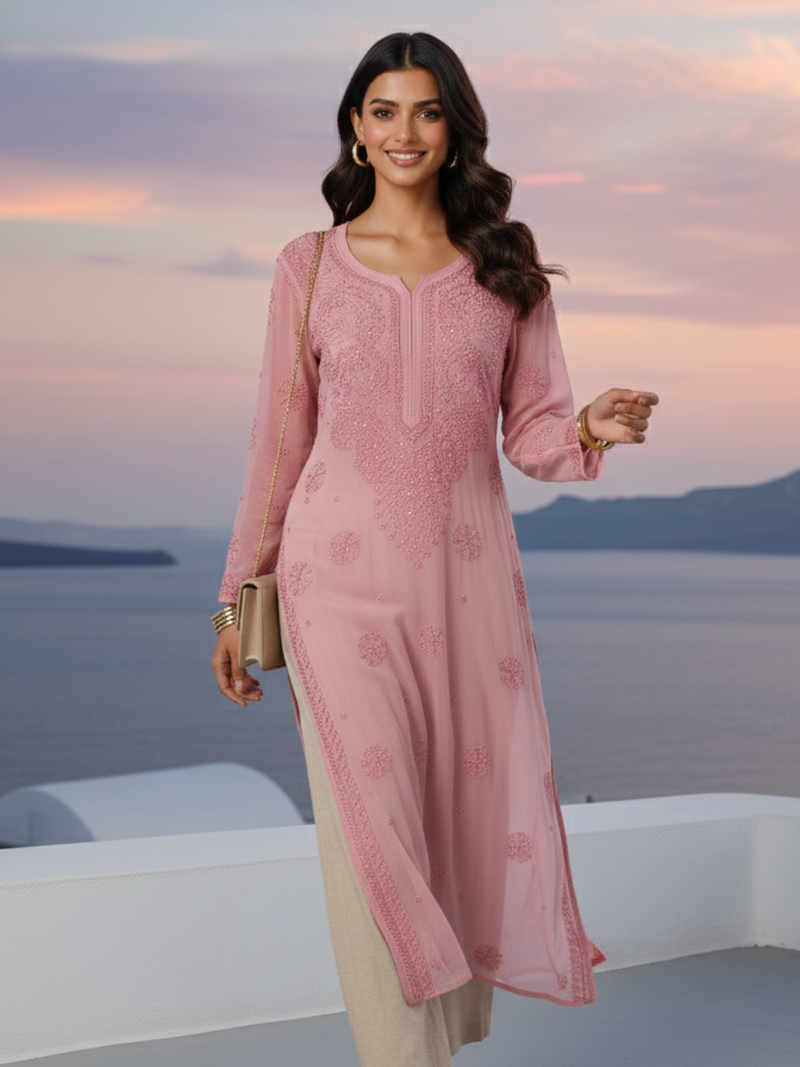 Alaya Gala-Booti Chikankari & Mukaish Kurta